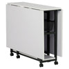 Mobile Fabric Cutting Table with Storage 30" Charcoal / White