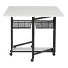 Mobile Fabric Cutting Table with Storage 30" Charcoal / White