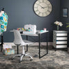 Folding Back Task Chair White / Grey