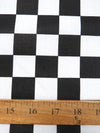 Poly Cotton Printed Fabric Square Checkered / Royal/White / Sold By The Yard