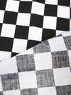 Poly Cotton Printed Fabric Square Checkered / Pink/White / Sold By The Yard