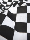 Poly Cotton Printed Fabric Square Checkered / Red/White / Sold By The Yard