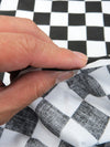 Poly Cotton Printed Fabric Square Checkered / Pink/White / Sold By The Yard