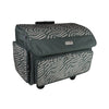 XL 4 Wheel Collapsible Deluxe Rolling Sewing Machine Storage Case, Grey & White