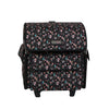 Collapsible Rolling Serger Machine Case, Black Floral