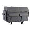 Everything Mary XXL 4 Wheel Collapsible Rolling Sewing Machine Storage Case, Heather Grey