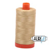 2915 Very Light Brass Aurifil Cotton 50wt Large Spool||color:2915 Very Light Brass