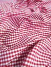 Mini Checkered Gingham Poly Cotton Printed Fabric / Navy Blue / Sold By The Yard