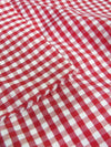 Mini Checkered Gingham Poly Cotton Printed Fabric / Navy Blue / Sold By The Yard
