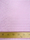 Mini Checkered Gingham Poly Cotton Printed Fabric / Pink / Sold By The Yard