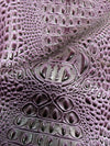 Mercury Silver Florida Gator 3D Embossed Vinyl Fabric / Sold By The Yard