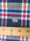 Heavy Tartan Plaid Uniform Apparel Flannel Fabric / Blue/Black/White / Sold By The Yard
