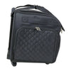 Everything Mary XXL 4 Wheel Collapsible Rolling Sewing Machine Storage Case, Black Quilted