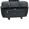 Everything Mary XXL 4 Wheel Collapsible Rolling Sewing Machine Storage Case, Black Quilted