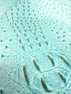 Raging Blue Mutant Ostrich Gator Embossed Vinyl Fabric / Sold By The Yard