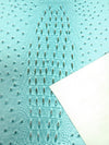 Glacier Blue Mutant Ostrich Gator Embossed Vinyl Fabric / Sold By The Yard