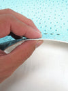 Glacier Blue Mutant Ostrich Gator Embossed Vinyl Fabric / Sold By The Yard