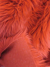 Neon Orange UV Reactive Solid Shaggy Faux Fur Fabric / Sold By The Yard