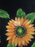 Sunflower Flower Black Poly Cotton Fabric