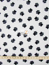 Animal Paw Print White & Black Fleece Fabric