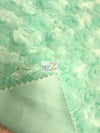 Teddy Brown Minky Rose/Rosette Floral Baby Soft Fabric / Sold By The Yard