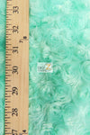 Mint Minky Rose/Rosette Floral Baby Soft Fabric / Sold By The Yard
