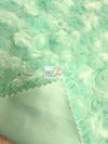 Vintage Khaki Minky Rose/Rosette Floral Baby Soft Fabric / Sold By The Yard