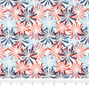 SINGER® Fabric, 100% Cotton, Red, Wht Blue Fireworks On White, Cut by the Yard