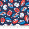 SINGER® Fabric, 100% Cotton, Flags On Footballs, Cut by the Yard