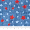 SINGER® Fabric, 100% Cotton, Red & Blue Stars On Texture, Cut by the Yard