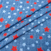 SINGER® Fabric, 100% Cotton, Red & Blue Stars On Texture, Cut by the Yard