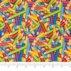 SINGER® Fabric, 100% Cotton, Rainbow Packed Colored Pencils, Cut by the Yard