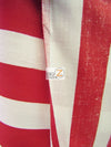 Poly Cotton 1 Inch Stripe Fabric / Navy/White / Sold By The Yard