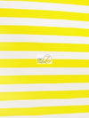 Poly Cotton 1 Inch Stripe Fabric / Yellow/White / Sold By The Yard