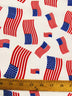 American Flags White Cotton Polyester Fabric
