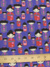Oriental Geisha Cultural Purple Polyester Cotton Fabric