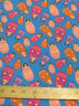 Russian Matryoshka Doll Turquoise Polyester Cotton Fabric