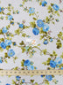 Daffodils Flower Blue Poly Cotton Fabric