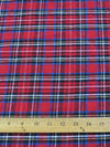 Tartan Plaid Uniform Apparel Flannel Fabric / Red/Multi-Color / Sold By The Yard||color:Red Multi-Color
