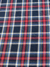 Tartan Plaid Uniform Apparel Flannel Fabric / Navy/Red / Sold By The Yard