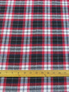 Tartan Plaid Uniform Apparel Flannel Fabric / Black/Red/White||color:Black/Red/White