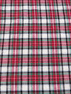 Tartan Plaid Uniform Apparel Flannel Fabric / White/Red