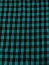 Buffalo Plaid Flannel Fabric Turquoise/Black