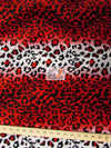 Red/White Velboa Leopard Animal Short Pile Fabric / Sold By The Yard||color:Red/White Leopard