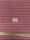 Poly Cotton Fabric .4" Zig Zag Chevron / White/Red / Sold By The Yard